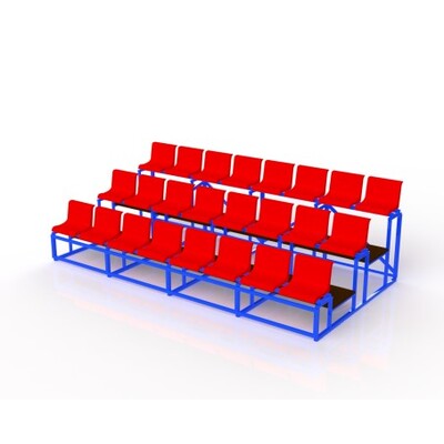 Трибуны с пластиковыми сиденьями (секция трёхрядная)