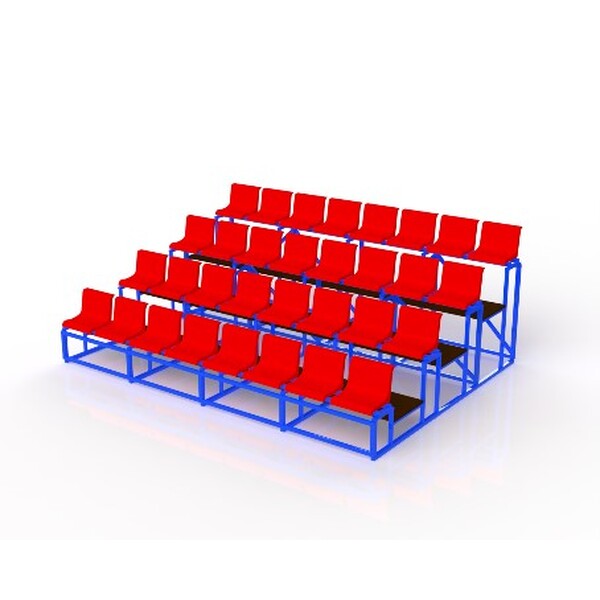 Трибуны с пластиковыми сиденьями (секция четырёхрядная)