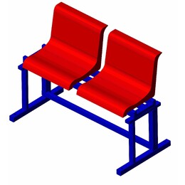 Скамейка приставная для трибун (2 пластиковых сиденья)